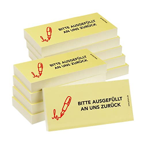 PRICARO Haftnotizen "Bitte ausgefüllt an uns zurück", 100 Blatt, 10 Stück von PRICARO