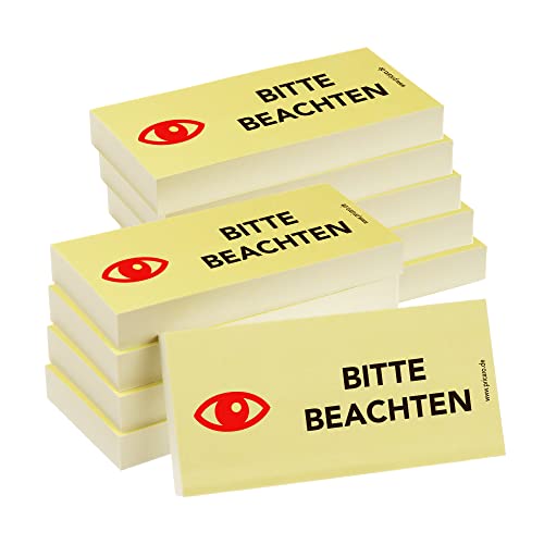 PRICARO Haftnotizen "Bitte beachten", 100 Blatt, 10 Stück von PRICARO