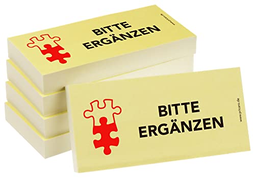 PRICARO Haftnotizen "Bitte ergänzen", 100 Blatt, 5 Stück von PRICARO