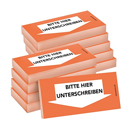 PRICARO Haftnotizen "Bitte hier unterschreiben", Unten, orange, 100 Blatt, 10 Stück PRICARO Haftnotizen "Bitte hier unterschreiben", Unten, orange, 100 Blatt, 10 Stück von PRICARO