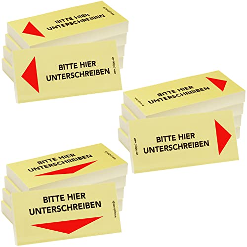 PRICARO Haftnotizen"Bitte hier unterschreiben", verschiedene, 100 Blatt, 15 Stück von PRICARO