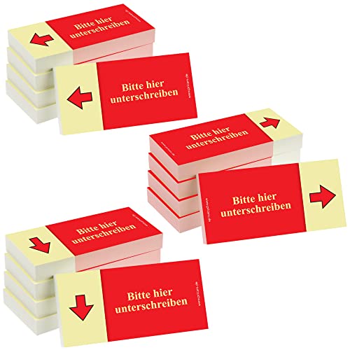 PRICARO Haftnotizen "Bitte hier unterschreiben", verschiedene, rot, 100 Blatt, 15 Stück PRICARO Haftnotizen "Bitte hier unterschreiben", verschiedene, rot, 100 Blatt, 15 Stück von PRICARO