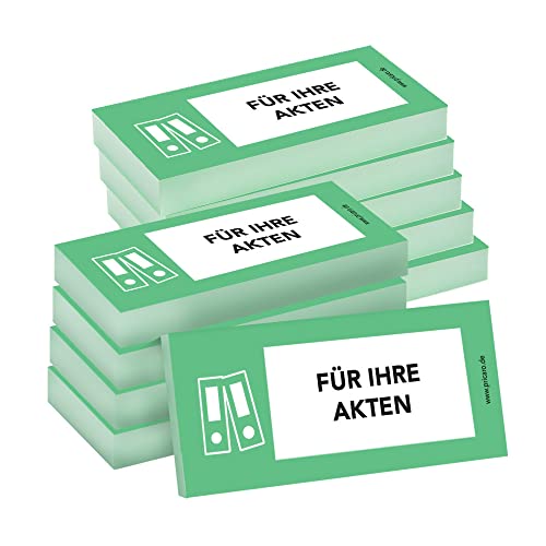 PRICARO Haftnotizen "Für Ihre Akten", grün, 100 Blatt, 10 Stück von PRICARO