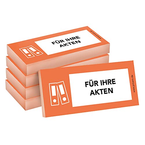 PRICARO Haftnotizen "Für Ihre Akten", orange, 100 Blatt, 5 Stück von PRICARO