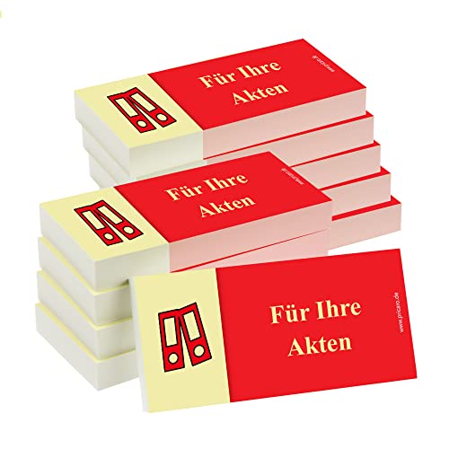 PRICARO Haftnotizen "Für Ihre Akten", rot, 100 Blatt, 10 Stück von PRICARO