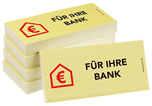 PRICARO Haftnotizen "Für Ihre Bank", 100 Blatt, 5 Stück von PRICARO