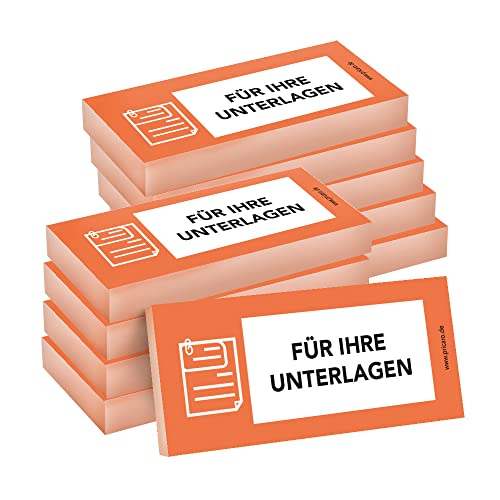 PRICARO Haftnotizen "Für Ihre Unterlagen", orange, 100 Blatt, 10 Stück von PRICARO