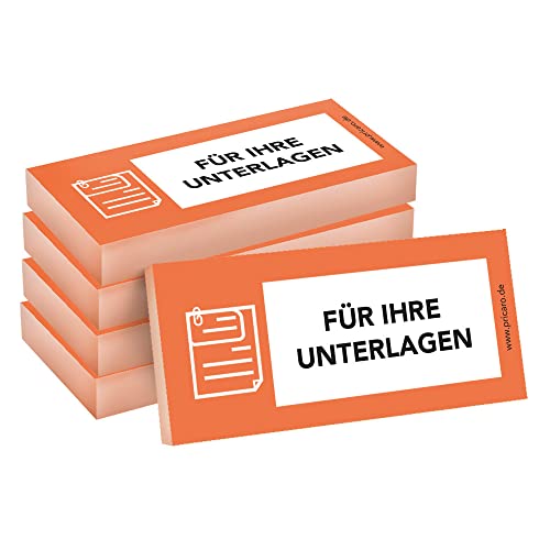PRICARO Haftnotizen "Für Ihre Unterlagen", orange, 100 Blatt, 5 Stück von PRICARO