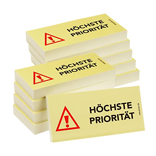 PRICARO Haftnotizen "Höchste Priorität", 100 Blatt, 10 Stück von PRICARO