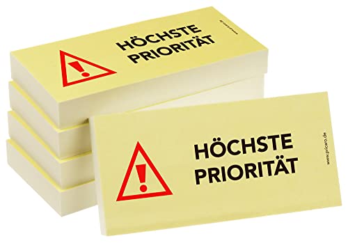 PRICARO Haftnotizen "Höchste Priorität", 100 Blatt, 5 Stück von PRICARO