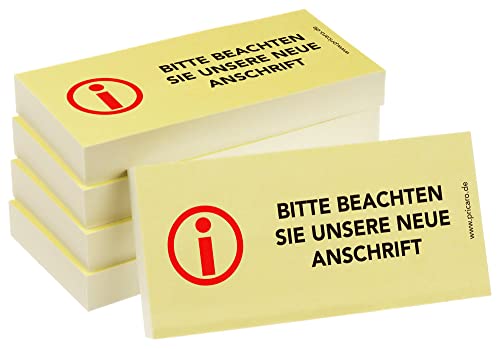 PRICARO Haftnotizen "Neue Anschrift", 100 Blatt, 5 Stück von PRICARO