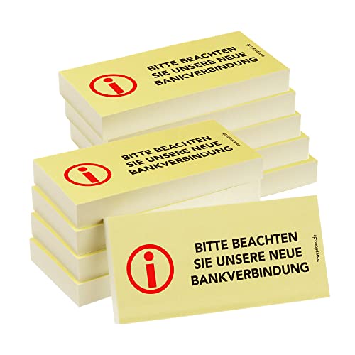 PRICARO Haftnotizen "Neue Bankverbindung", 100 Blatt, 10 Stück von PRICARO