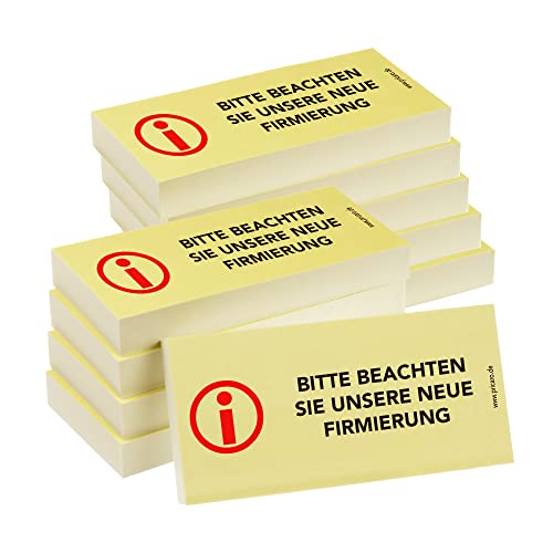 PRICARO Haftnotizen "Neue Firmierung", 100 Blatt, 10 Stück von PRICARO