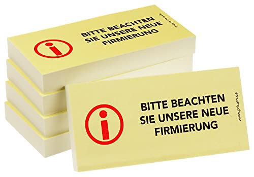 PRICARO Haftnotizen "Neue Firmierung", 100 Blatt, 5 Stück von PRICARO