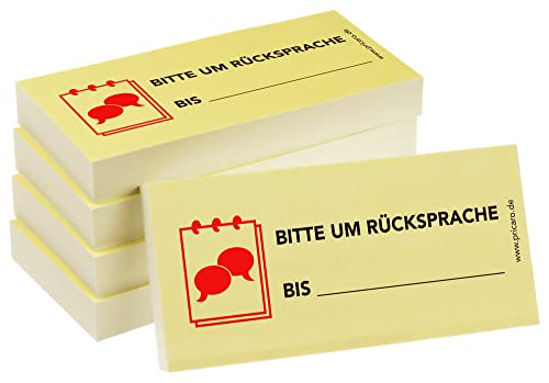 PRICARO Haftnotizen "Rücksprache bis", 100 Blatt, 5 Stück von PRICARO