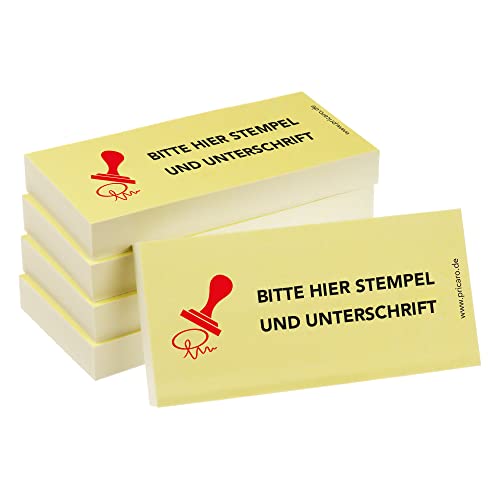 PRICARO Haftnotizen "Stempel und Unterschrift", 100 Blatt, 5 Stück von PRICARO