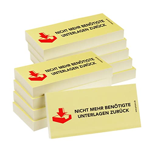 PRICARO Haftnotizen "Unterlagen zurück", 100 Blatt, 10 Stück von PRICARO