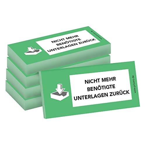 PRICARO Haftnotizen "Unterlagen zurück", grün, 100 Blatt, 5 Stück von PRICARO