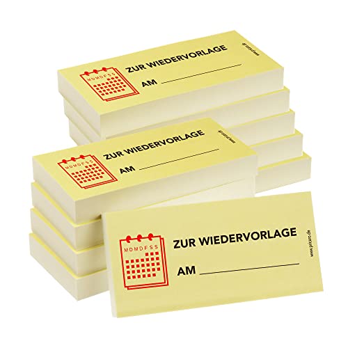 PRICARO Haftnotizen "Wiedervorlage am", 100 Blatt, 10 Stück von PRICARO