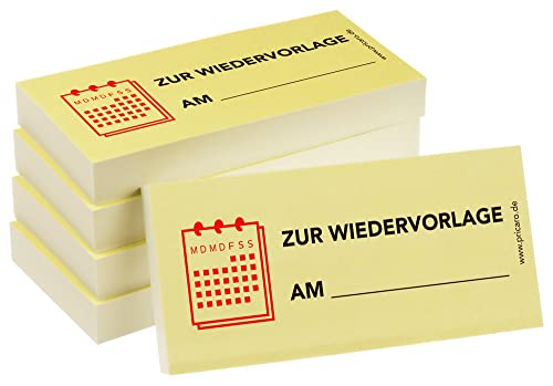 PRICARO Haftnotizen "Wiedervorlage am", 100 Blatt, 5 Stück von PRICARO