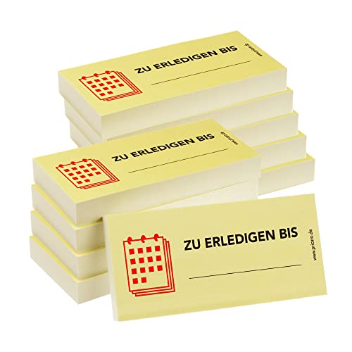 PRICARO Haftnotizen "Zu erledigen bis", 100 Blatt, 10 Stück von PRICARO