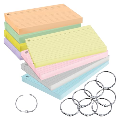 PRICARO Karteikarten, liniert, A6, gelocht inkl. Metallringe, 8 Farben, 400 Stück PRICARO Karteikarten, liniert, A6, gelocht inkl. Metallringe, 8 Farben, 400 Stück von PRICARO