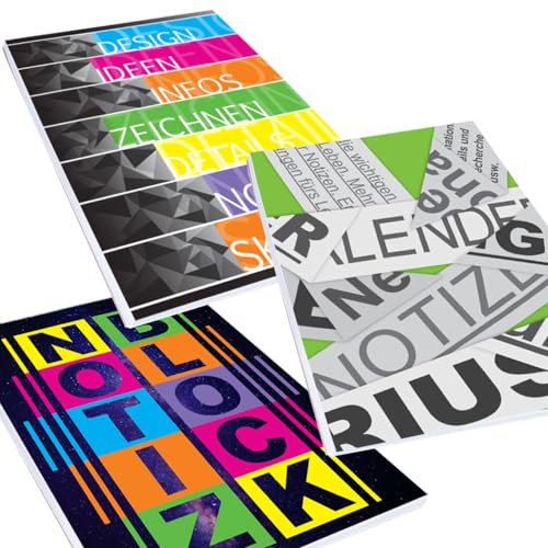 PRICARO Notizblock "Verschiedene Motive", A5, kariert, Leimbindung, 3 Stück PRICARO Notizblock "Verschiedene Motive", A5, kariert, Leimbindung, 3 Stück von PRICARO