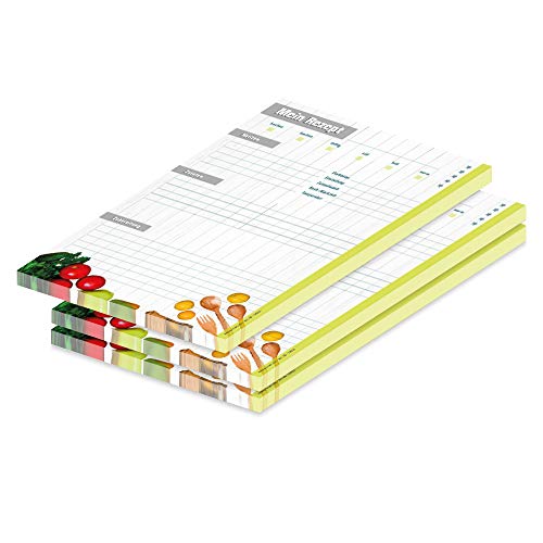 PRICARO Rezeptblock Frisches Gemüse, A4, 25 Blatt, 3 Stück PRICARO Rezeptblock Frisches Gemüse, A4, 25 Blatt, 3 Stück von PRICARO