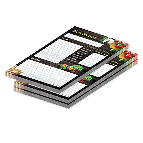 PRICARO Rezeptblock Mediterran, A5, 3 Stück von PRICARO