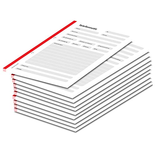 PRICARO Telefonnotizblock, A6 gelocht, rot, 10 Stück PRICARO Telefonnotizblock, A6 gelocht, rot, 10 Stück von PRICARO