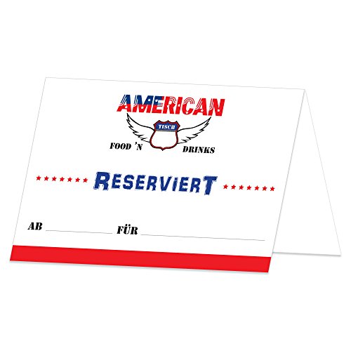 PRICARO Tischkarte Reserviert "Amerikanisch", 100 Stück von PRICARO