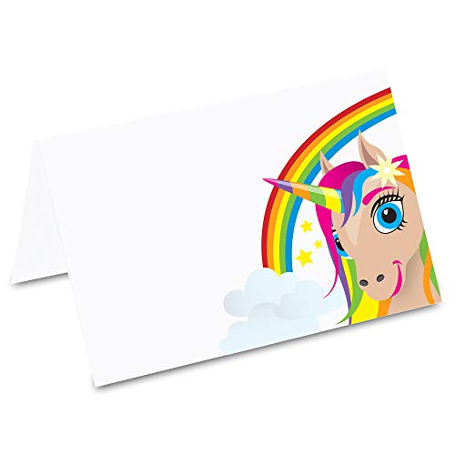 PRICARO Tischkarten Einhorn Regenbogen, 50 Stück von PRICARO