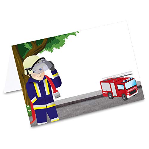 PRICARO Tischkarten Feuerwehrmann, 50 Stück von PRICARO
