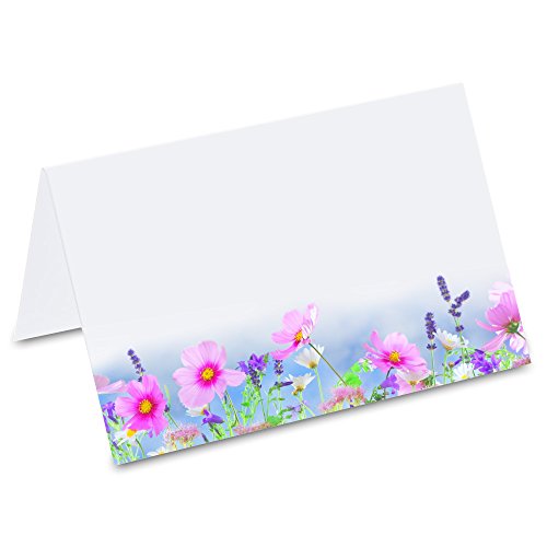 PRICARO Tischkarten "Frühlingswiese", rosa, 50 Stück von PRICARO