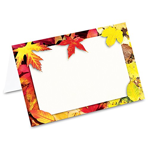 PRICARO Tischkarten Herbstblätter, 50 Stück von PRICARO