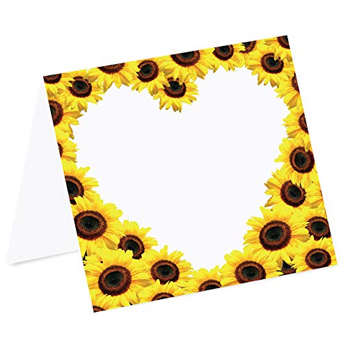 PRICARO Tischkarten "Sonnenblumen Herz", quadratisch, 40 Stück PRICARO Tischkarten "Sonnenblumen Herz", quadratisch, 40 Stück von PRICARO