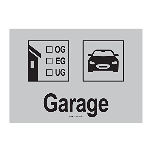 PRICARO Umzugsaufkleber "Garage" hellgrau, A6, 15 Stück von PRICARO