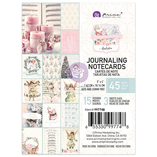 Frank Garcia Christmas Sparkle Journaling Cards 3"X4" 45/Pkg-15 Designs/3 Each -997748 von PRIMA MARKETING INC