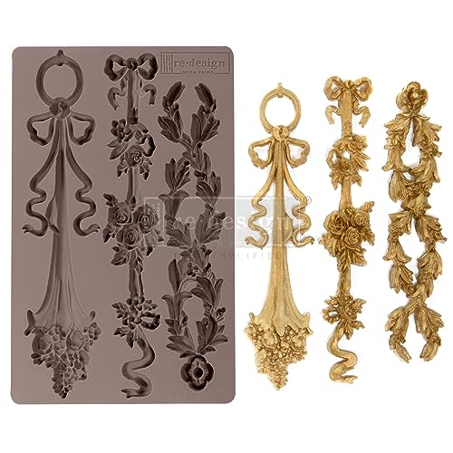 Redesign With Prima Redesign Decor Moulds-Sorrento Laurels 5"x8"x12mmCrafting Resin Molds for air Dry Clay DIY Projects Funiture Dresser, Chocolate,Cake,Candy,Backery,Soap,Polymer Clay,hot Glue von PRIMA MARKETING INC