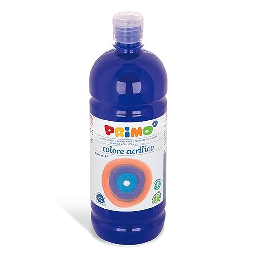 Primo 404TA1000500 Acrylfarbe, 1000 ml, Blau, Flasche, Ultramarin, CE, 1000 ml von Primo
