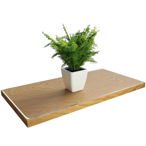 PRINT.GG Fensterbank Folie Tischdecke Transparent 2mm - Leicht zu reinigen - rutschfest - Tischdecke Abwaschbar mit Schräger Kante, 100x25cm von PRINT.GG