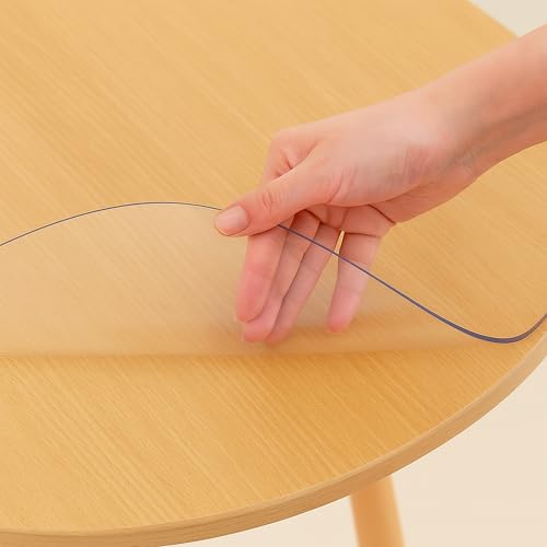 Tischfolie Transparent 2mm Runde Form - Viele Größen, Abwaschbare Tischdecke Glasklar, Durchsichtige Schreibtischunterlage, Tischschutz PVC-Folie mit Abgeschrägter Kante Tischfolie Transparent 2mm Runde Form - Viele Größen, Abwaschbare Tischdecke Glasklar, Durchsichtige Schreibtischunterlage, Tischschutz PVC-Folie mit Abgeschrägter Kante von PRINT.GG