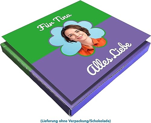 Schokoladenetikett personalisiert mit Foto & Text | Pralinés Aufkleber personalisiert | I love M Etikett personalisiert von PRINTALA