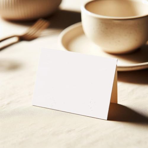 50 Klappkarten 7,5 x 10,5 cm aus weißem Karton, Tischschilder, anonyme Tischkarten, Namenskarten für Kommunion, Hochzeit, Party oder Event 50 Klappkarten 7,5 x 10,5 cm aus weißem Karton, Tischschilder, anonyme Tischkarten, Namenskarten für Kommunion, Hochzeit, Party oder Event von PRINTEALO