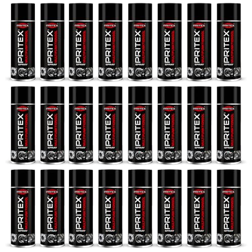 Multifunktionsöl Spray 24 x 400 ml Kriechöl Rostlöser Schmierstoff für Korrosionsschutz, Schmierung, Reinigung, Rostentfernung und Kontaktspray von PRITEX