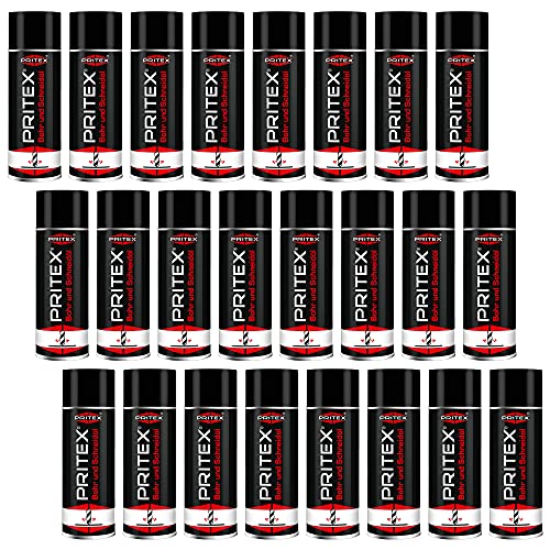 PRITEX – Bohr- und Schneidöl Spray 24 x 400 ml – Bohröl Kühlmittel mit guter Haftfähigkeit – Schmieröl mindert den Verschleiß & reduziert die Reibungskräfte beim Bohren, Drehen, Fräsen & Schneiden PRITEX – Bohr- und Schneidöl Spray 24 x 400 ml – Bohröl Kühlmittel mit guter Haftfähigkeit – Schmieröl mindert den Verschleiß & reduziert die Reibungskräfte beim Bohren, Drehen, Fräsen & Schneiden von PRITEX