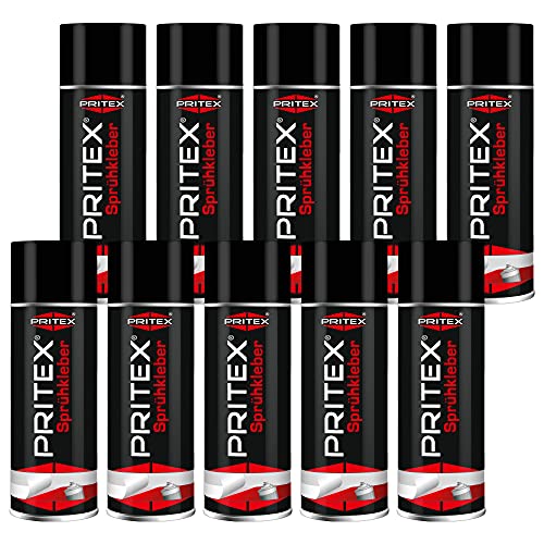 PRITEX – Sprühkleber 10x 400 ml für KFZ, Handwerk, Modellbau, DIY & Haushalt – Kleber Spray mit hoher Sofortklebekraft für Papier, Karton, Holz, Kork, Leder, Textilien, Schaumstoff, Gummi & Kunststoff PRITEX – Sprühkleber 10x 400 ml für KFZ, Handwerk, Modellbau, DIY & Haushalt – Kleber Spray mit hoher Sofortklebekraft für Papier, Karton, Holz, Kork, Leder, Textilien, Schaumstoff, Gummi & Kunststoff von PRITEX