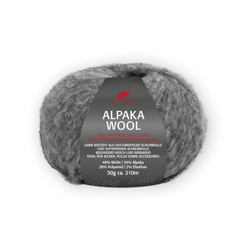 PRO LANA Alpaka Wool - Farbe: Anthrazit Meliert (95) - 50 g/ca. 210 m Wolle von PRO LANA