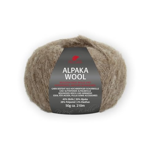 PRO LANA Alpaka Wool - Farbe: Braun Meliert (18) - 50 g/ca. 210 m Wolle von PRO LANA