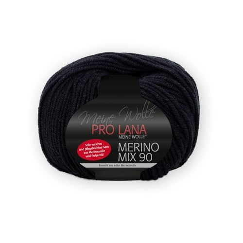 PRO LANA Merino Mix 90 - Farbe: Schwarz (99) - 50 g/ca. 90 m Wolle von PRO LANA